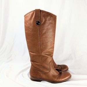 Saddle Tan / Cognac Leather Riding Boots Size 8.5